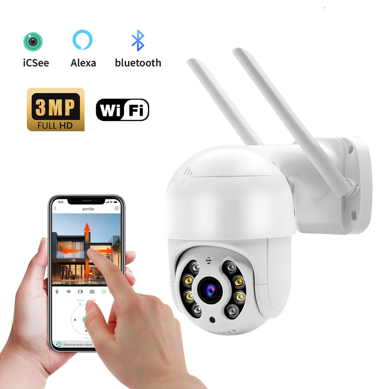 Câmeras de vigilância Wi-Fi ICSEE, câmera de segurança inteligente 360°, monitoramento 4K Ultra HD, proteção avançada, marca COIBEU