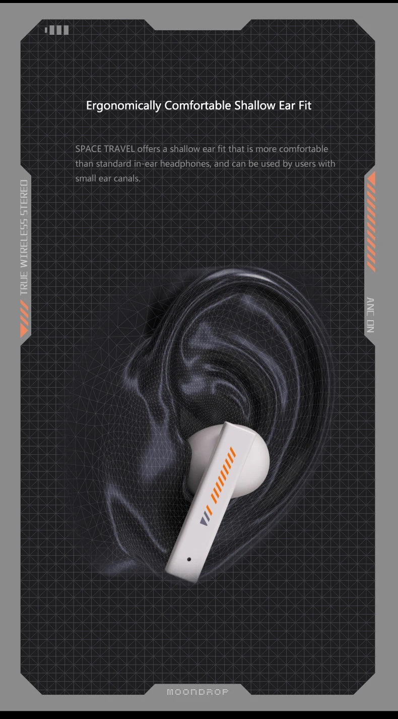 MOONDROP Space Travel Fone de ouvido TWS Bluetooth 5.3 Cancelamento de Ruído True Wireless Stereo IEMs