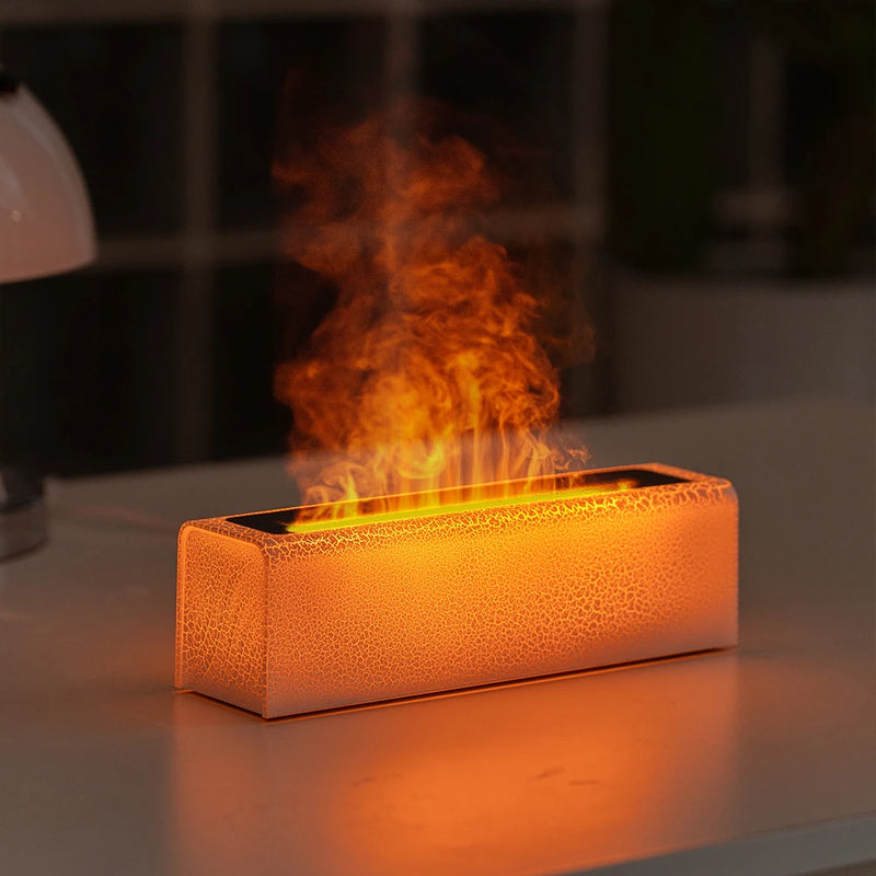 Difusor de Óleos Essenciais com Luz de Chama Realista e Umidificador Ultrassônico