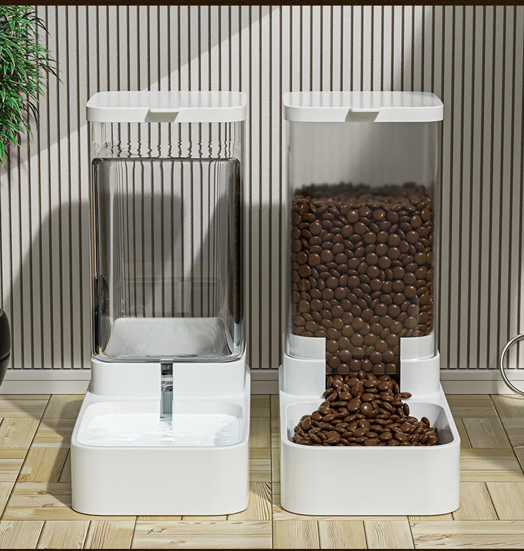 Alimentador Automático para Pets, Dispensador de Ração e Água por Gravidade para Gatos e Cães