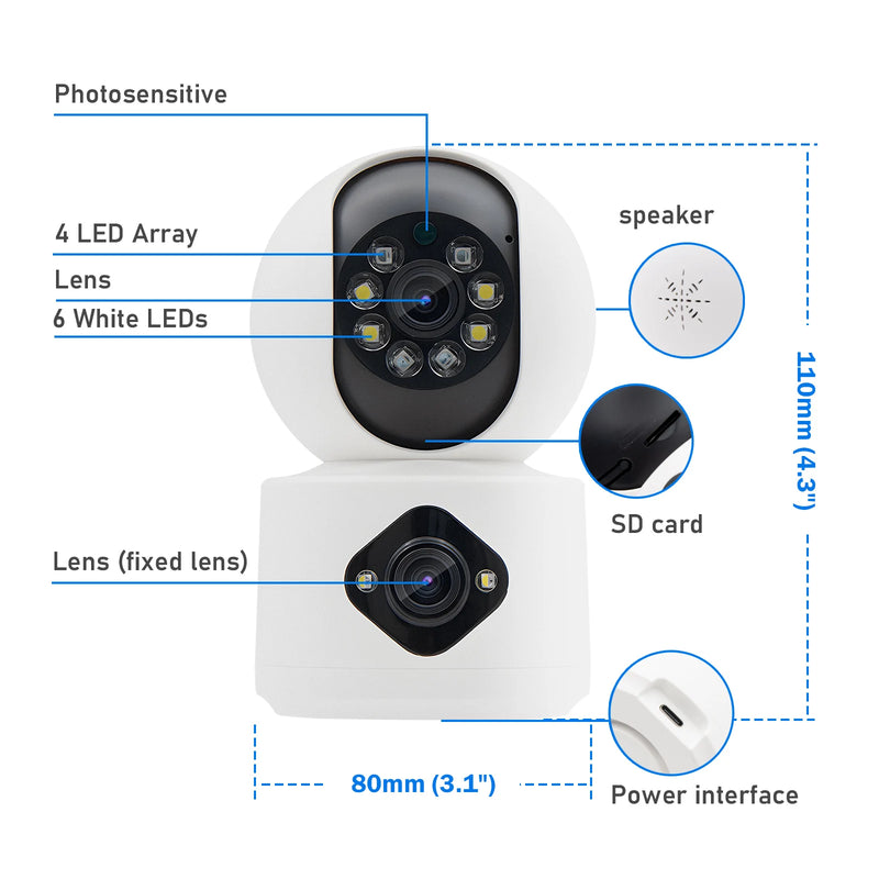 Câmeras de vigilância Wi-Fi ICSEE, câmera de segurança inteligente 360°, monitoramento 4K Ultra HD, proteção avançada, marca COIBEU