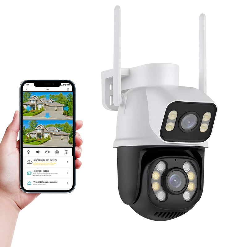 Câmeras de vigilância Wi-Fi ICSEE, câmera de segurança inteligente 360°, monitoramento 4K Ultra HD, proteção avançada, marca COIBEU