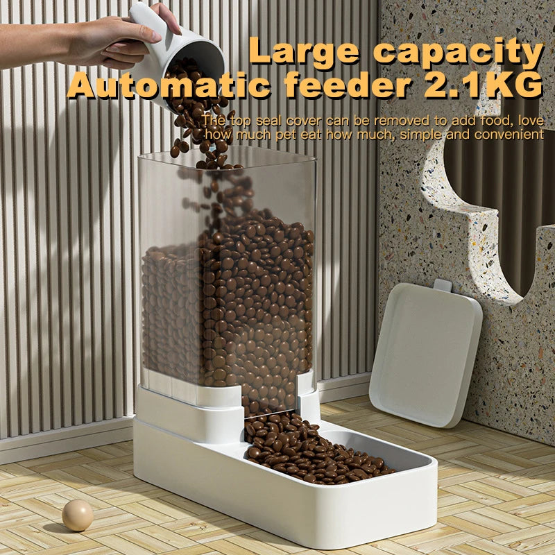 Alimentador Automático para Pets, Dispensador de Ração e Água por Gravidade para Gatos e Cães