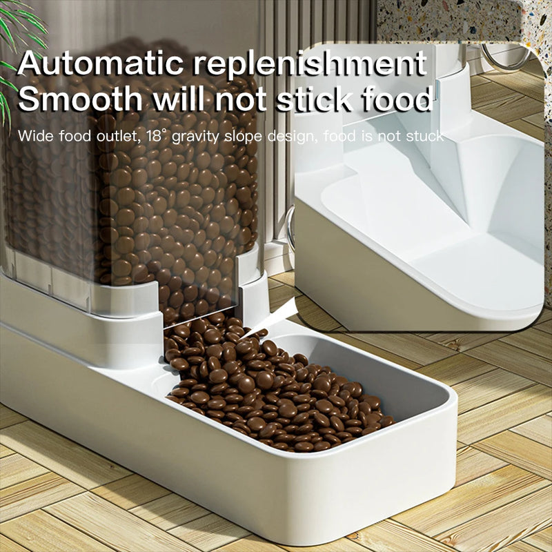 Alimentador Automático para Pets, Dispensador de Ração e Água por Gravidade para Gatos e Cães