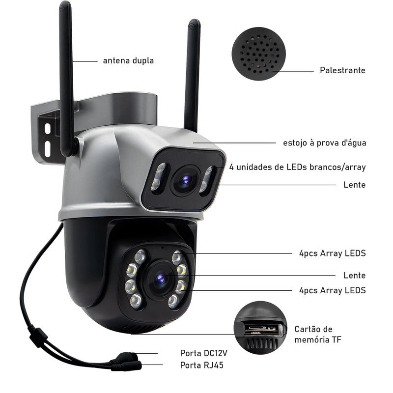 Câmeras de vigilância Wi-Fi ICSEE, câmera de segurança inteligente 360°, monitoramento 4K Ultra HD, proteção avançada, marca COIBEU