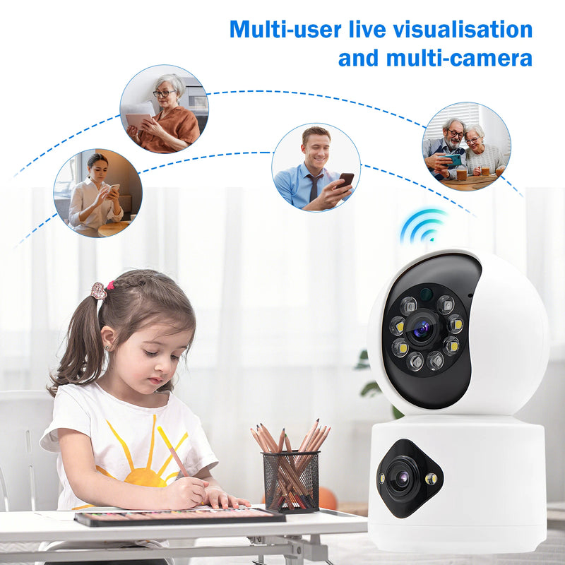 Câmeras de vigilância Wi-Fi ICSEE, câmera de segurança inteligente 360°, monitoramento 4K Ultra HD, proteção avançada, marca COIBEU