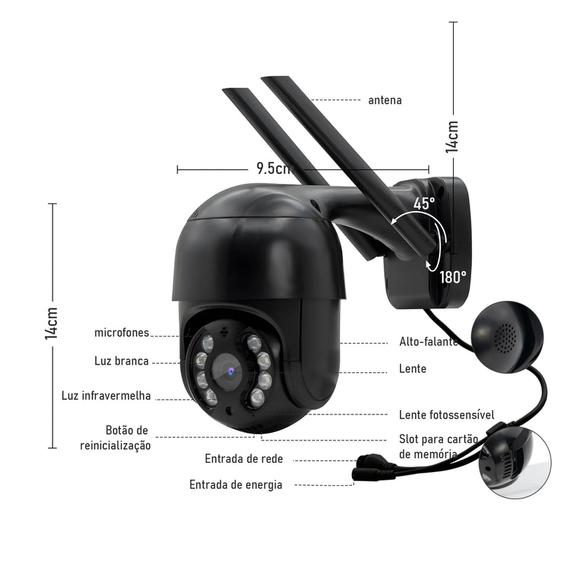 Câmeras de vigilância Wi-Fi ICSEE, câmera de segurança inteligente 360°, monitoramento 4K Ultra HD, proteção avançada, marca COIBEU
