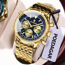 POEDAGAR Luxury Fashion Men Watch Stainless Steel Waterproof Luminous Quartz Male Clock Date Chronograph Military Men's Watches