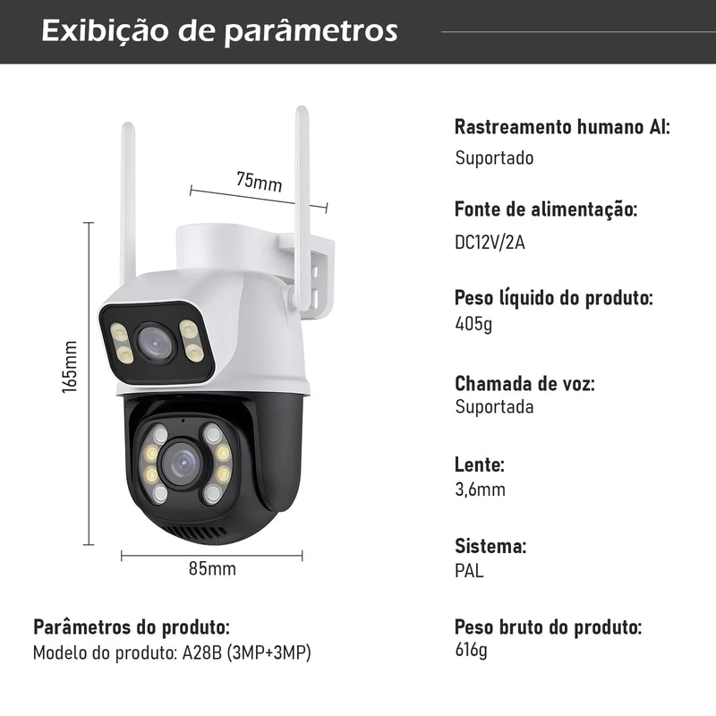 Câmeras de vigilância Wi-Fi ICSEE, câmera de segurança inteligente 360°, monitoramento 4K Ultra HD, proteção avançada, marca COIBEU