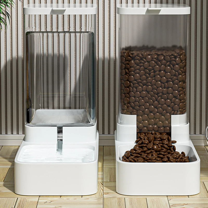 Alimentador Automático para Pets, Dispensador de Ração e Água por Gravidade para Gatos e Cães