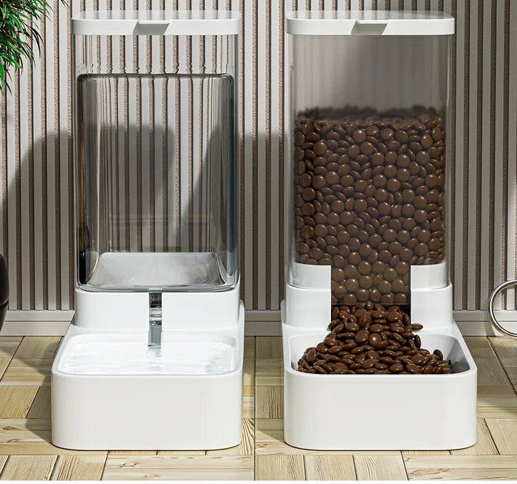 Alimentador Automático para Pets, Dispensador de Ração e Água por Gravidade para Gatos e Cães