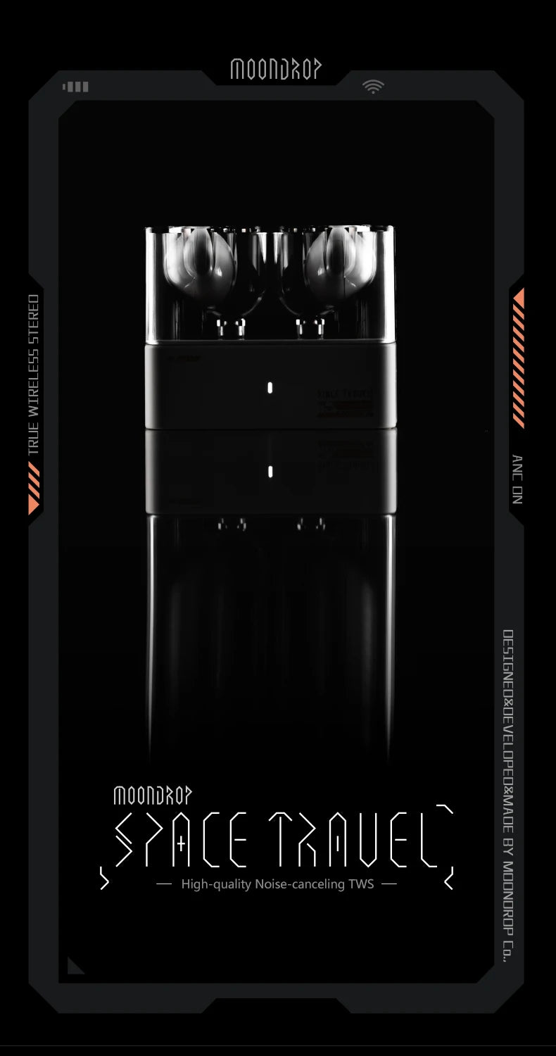 MOONDROP Space Travel Fone de ouvido TWS Bluetooth 5.3 Cancelamento de Ruído True Wireless Stereo IEMs