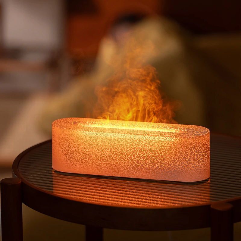 Difusor de Óleos Essenciais com Luz de Chama Realista e Umidificador Ultrassônico