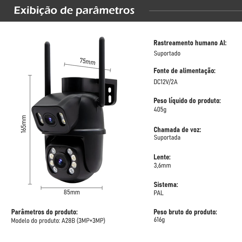 Câmeras de vigilância Wi-Fi ICSEE, câmera de segurança inteligente 360°, monitoramento 4K Ultra HD, proteção avançada, marca COIBEU