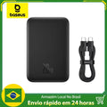 Carregador Baseus para Magsafe 20w 6000mah Para iPhone e Android com Suporte para Carregamento por Indução + Cabo USB Tipo C